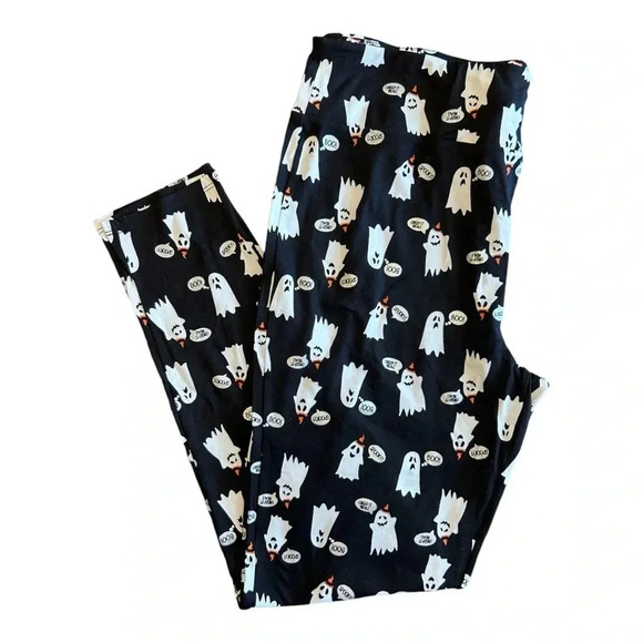 Feeling Festive Halloween Jet Black Ghost Leggings - Picture 2 of 9